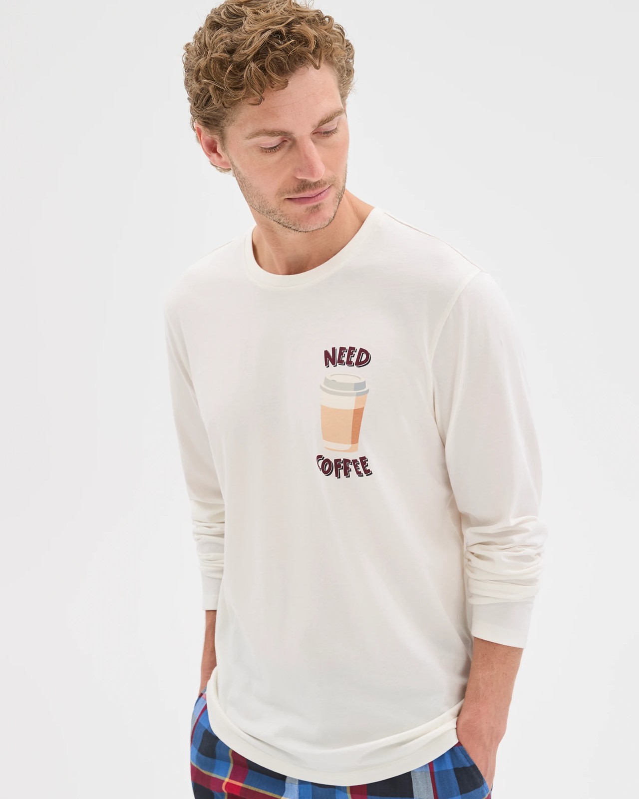 Maxx Australian Cotton Long Sleeve Sleep Top - Need Coffee 4 of 6