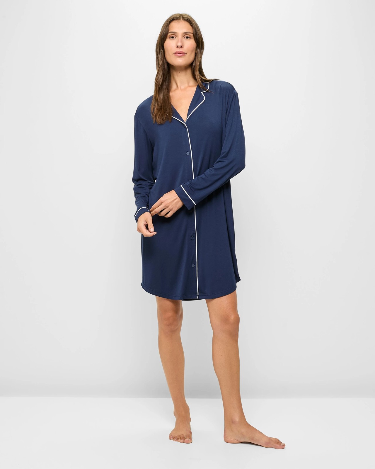 Soft Comfort Bamboo Long Sleeve Nightie 2 of 5