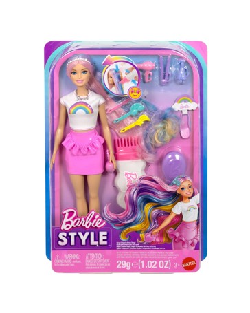 Barbie Rainbow Sparkle Hair Doll with Extra-Long Hair and Accessories