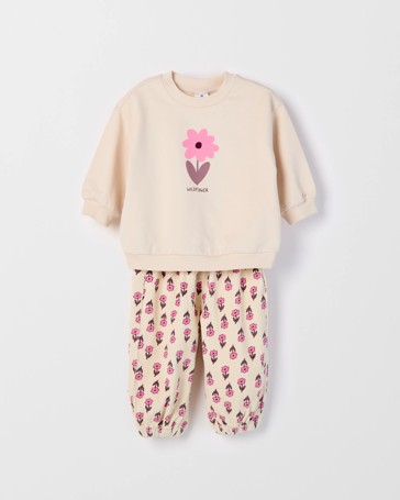 Baby Organic Cotton Fleece Sweater & Soft Cord Pants 2 Piece Set