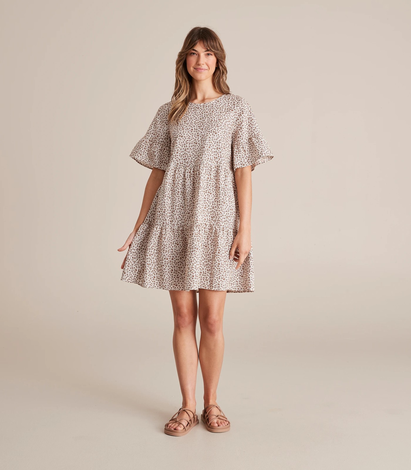 European Linen Tiered Mini Dress 5 of 5