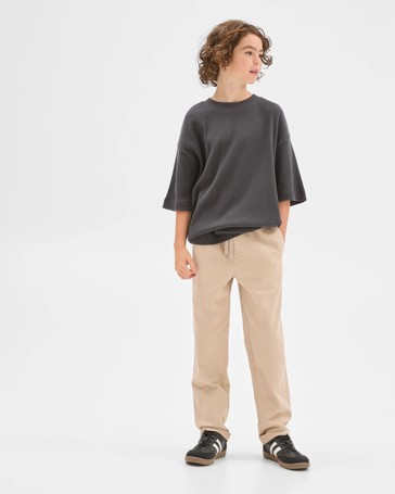 Elastic Waist Chino Pants