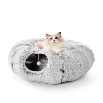 Anko Round Fluffy Cat Tunnel Bed