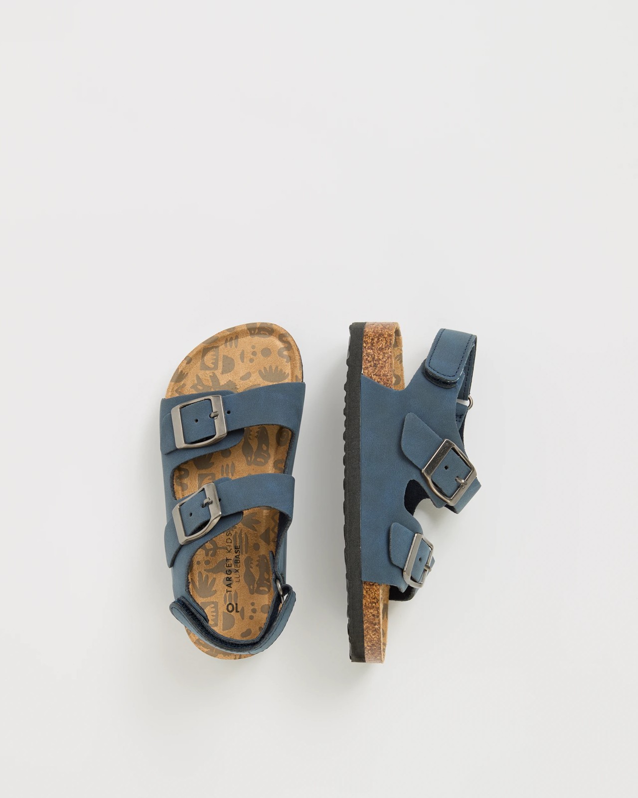 Baby First Walker/Junior Buckle Moulded Cork Sandals - Navy 3 of 3