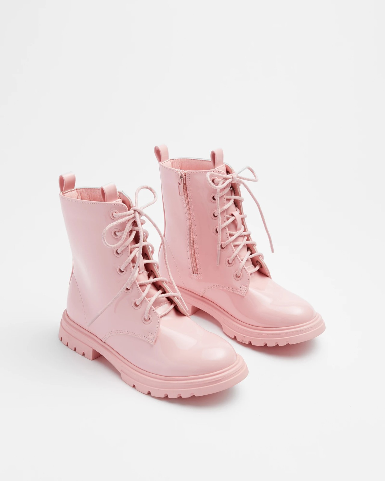 Girls Senior Patent Lace Up Boot 2 of 2