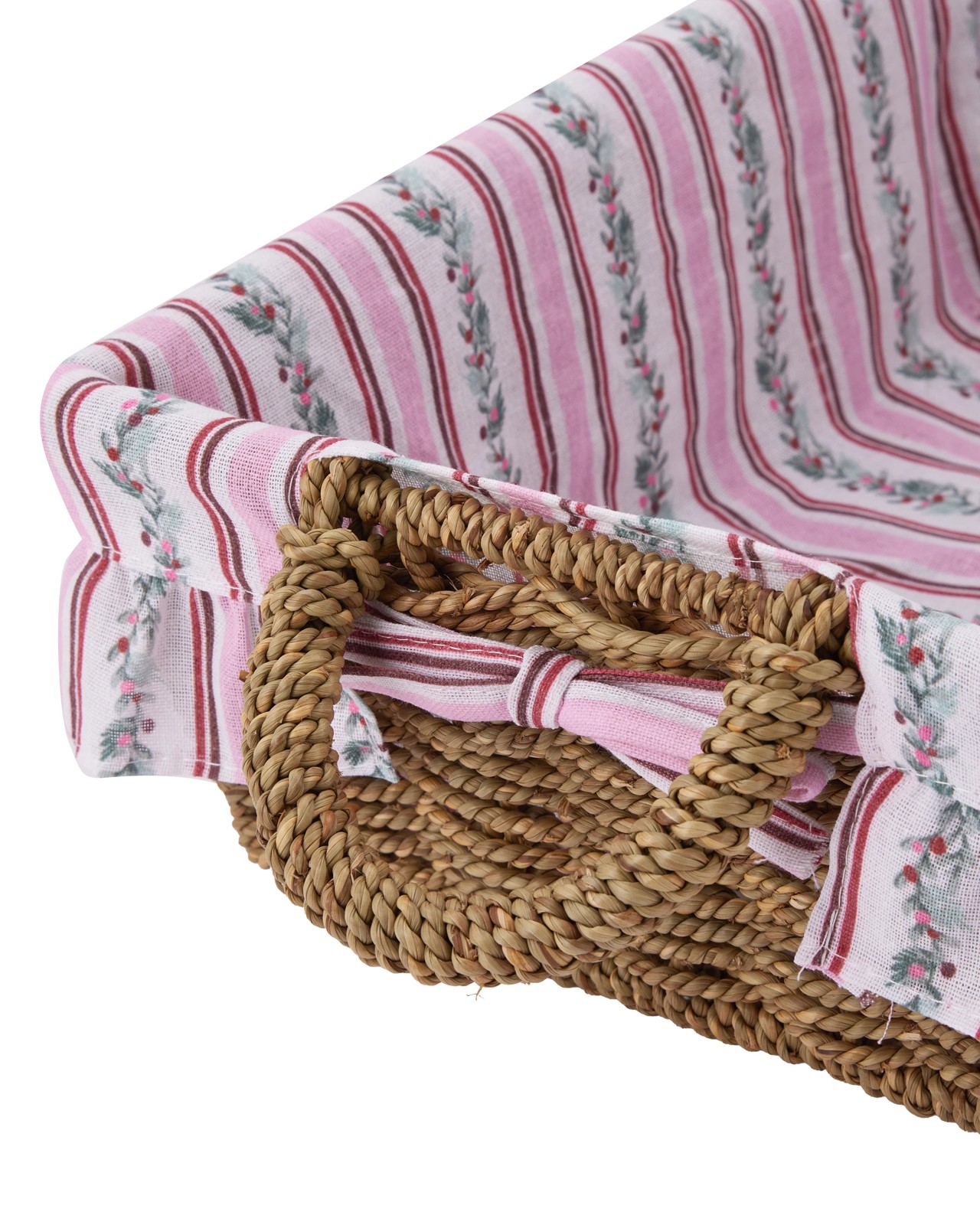 Anko Christmas Basket with Holly Stripe Liner 3 of 5