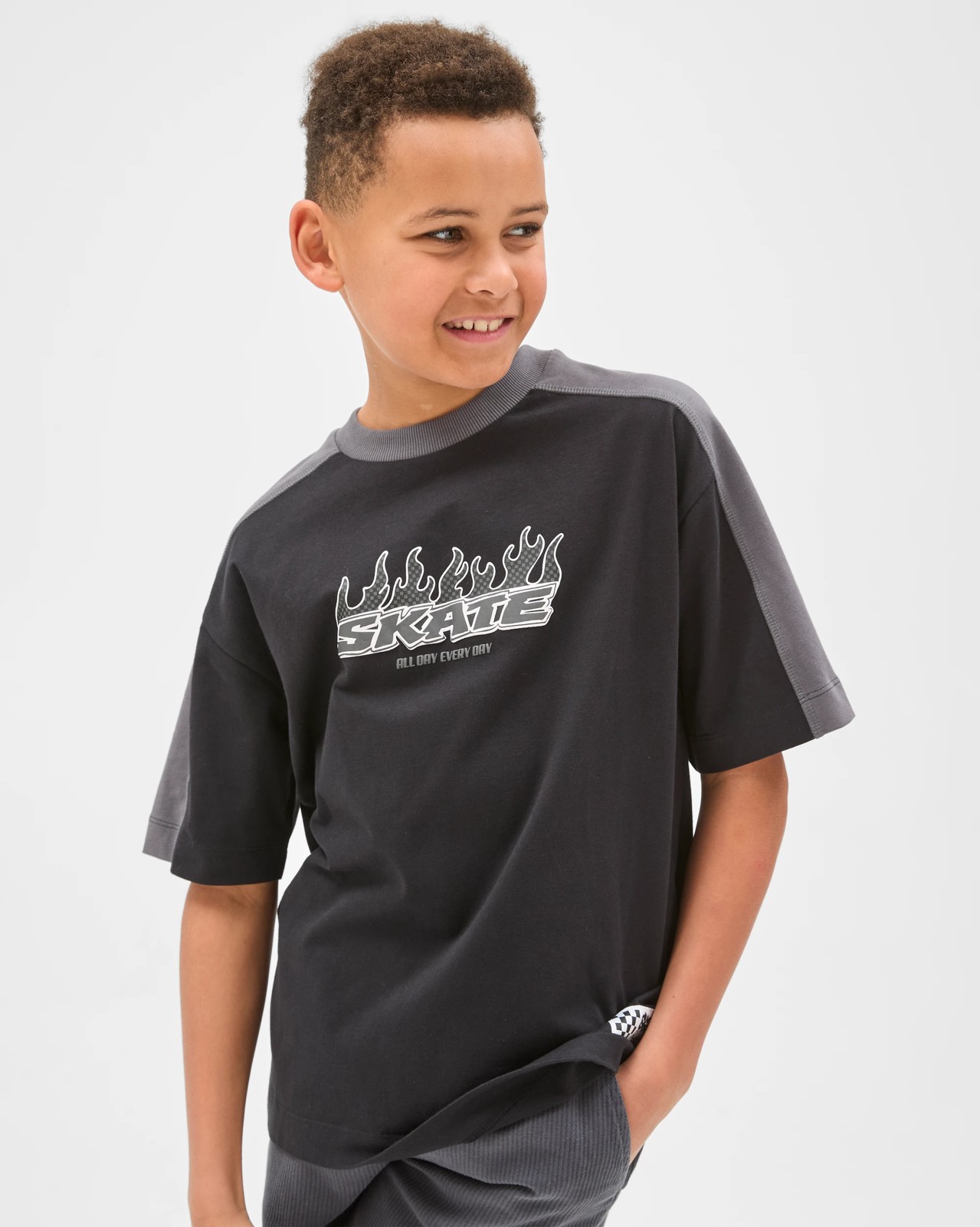 Australian Cotton Oversized Embellished T-Shirt - Black 3 of 5