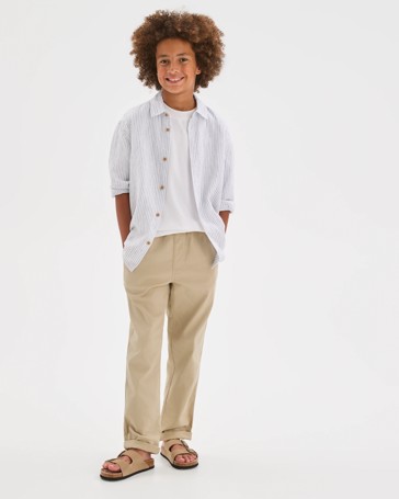 Elastic Waist Chino Pants