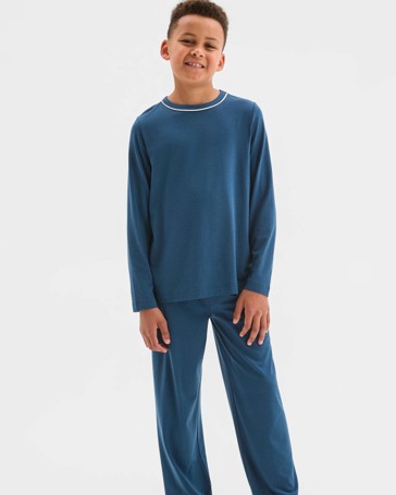 Bamboo Older Boys Long Sleeve and Pants Pyjama Set