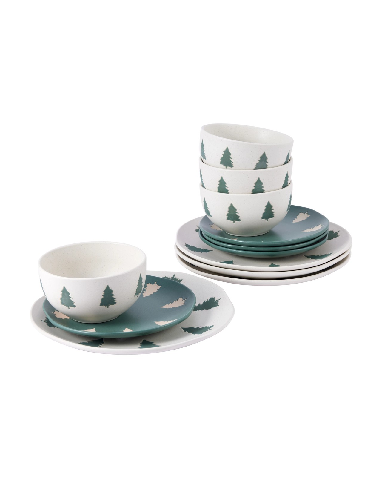 Anko 12 Piece Natural Christmas Tree Dinner Set 2 of 6