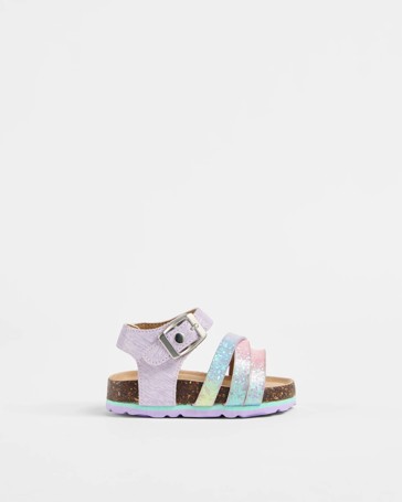 Baby Girls First Walker Glitter Moulded Cork Sandal
