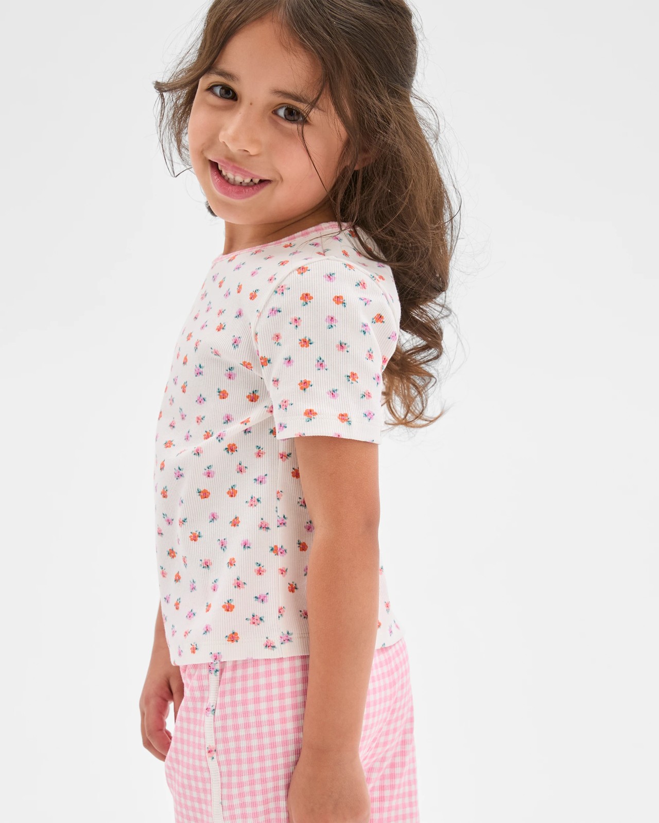 Australian Cotton Top and Dolphin Hem Shorts Pyjama Set - Florals 4 of 5
