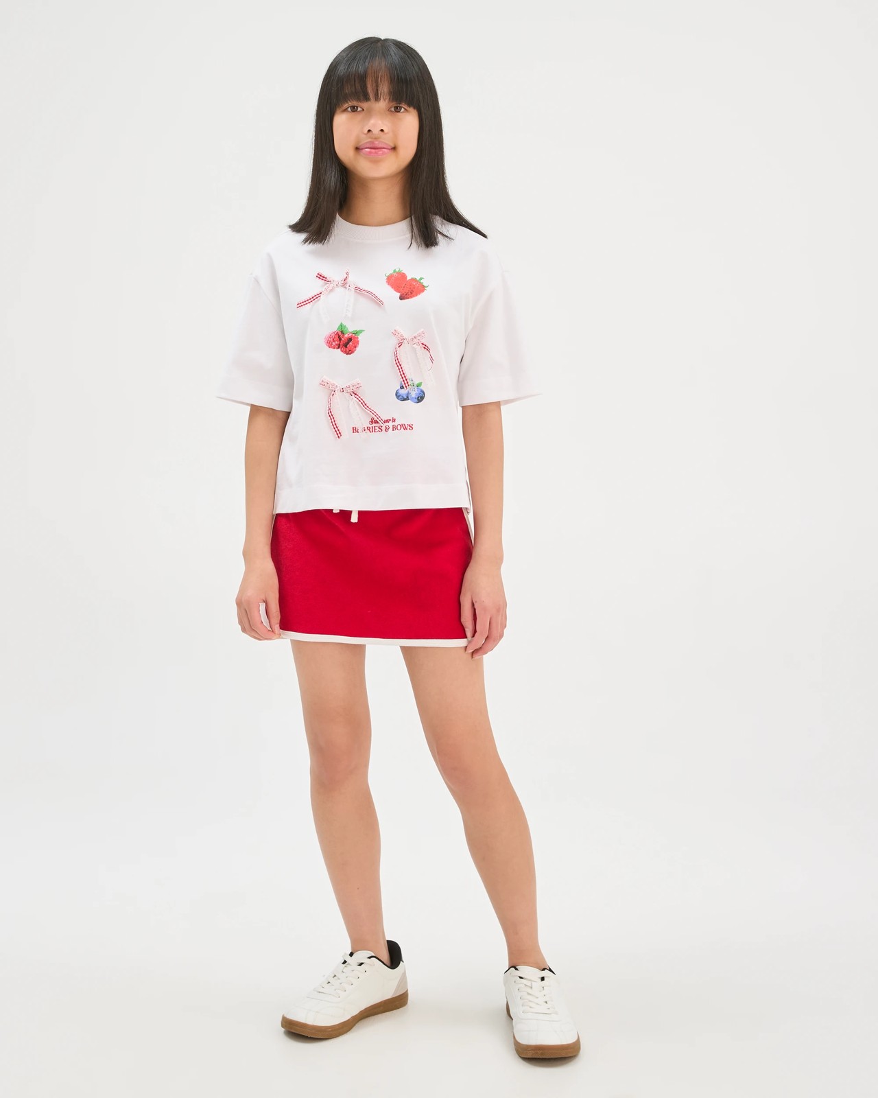 Australian Cotton Heavyweight Boxy T-Shirt - 3D Bows White 2 of 5