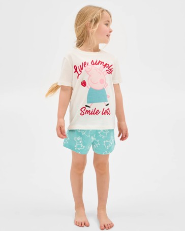 Peppa Pig Australian Cotton Younger Girls Short Pyjama Set 2 Pack