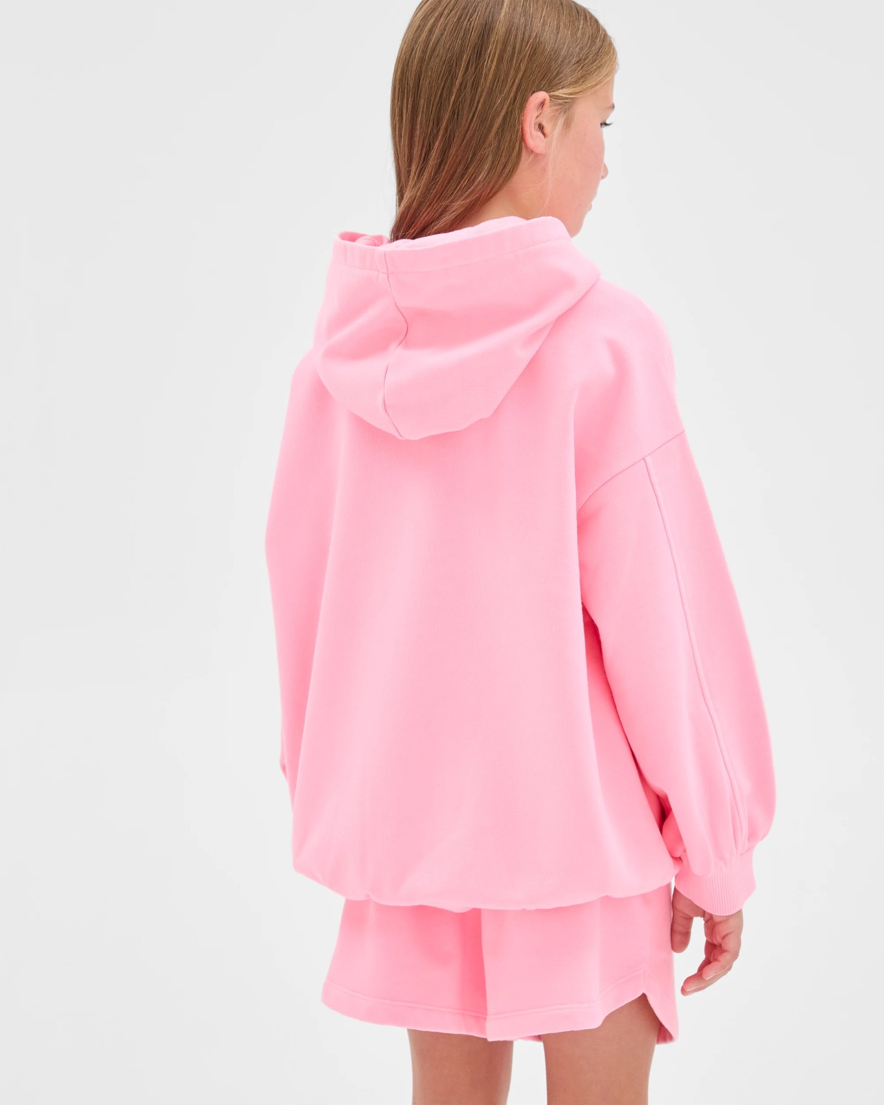 Australian Cotton Blend Fashion Washed Hooded Jumper - Neon Pink 4 of 6