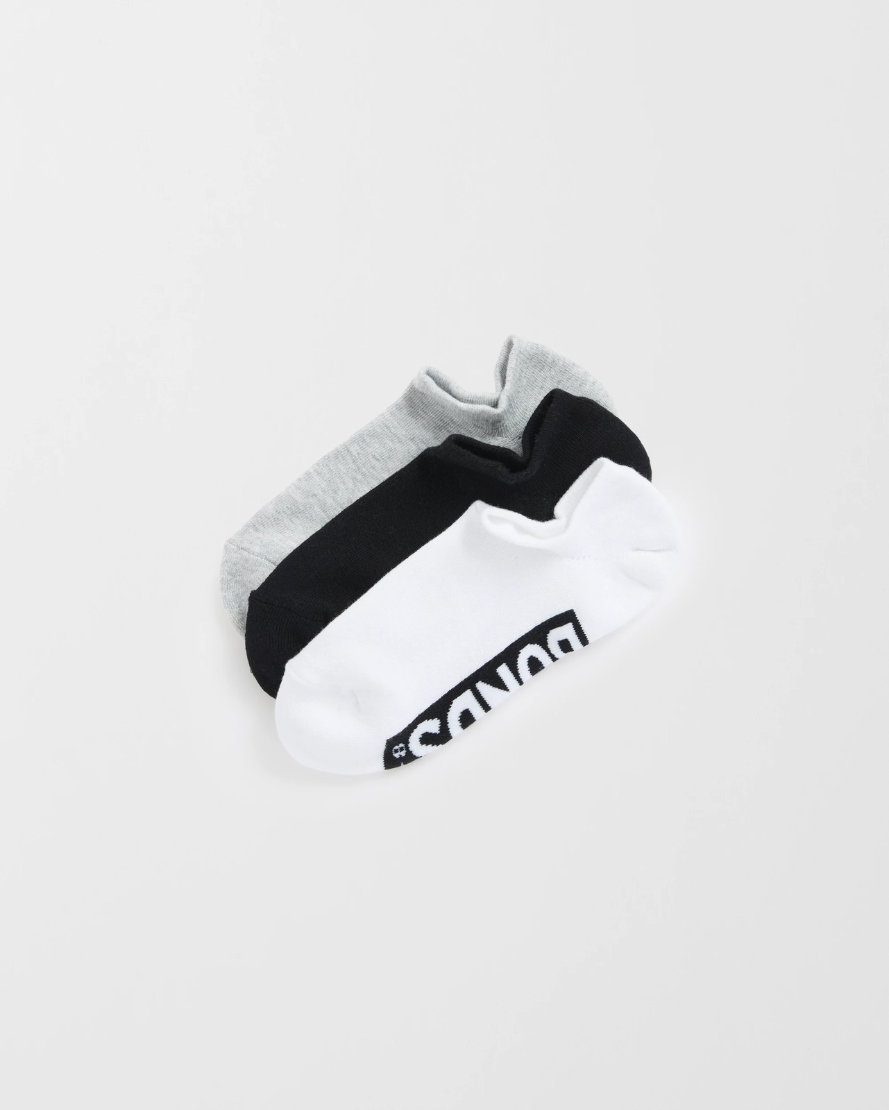 Women's Cotton Blend Logo Cushioned No Show Socks 3 Pack - Bonds - Grey / White / black 3 of 5