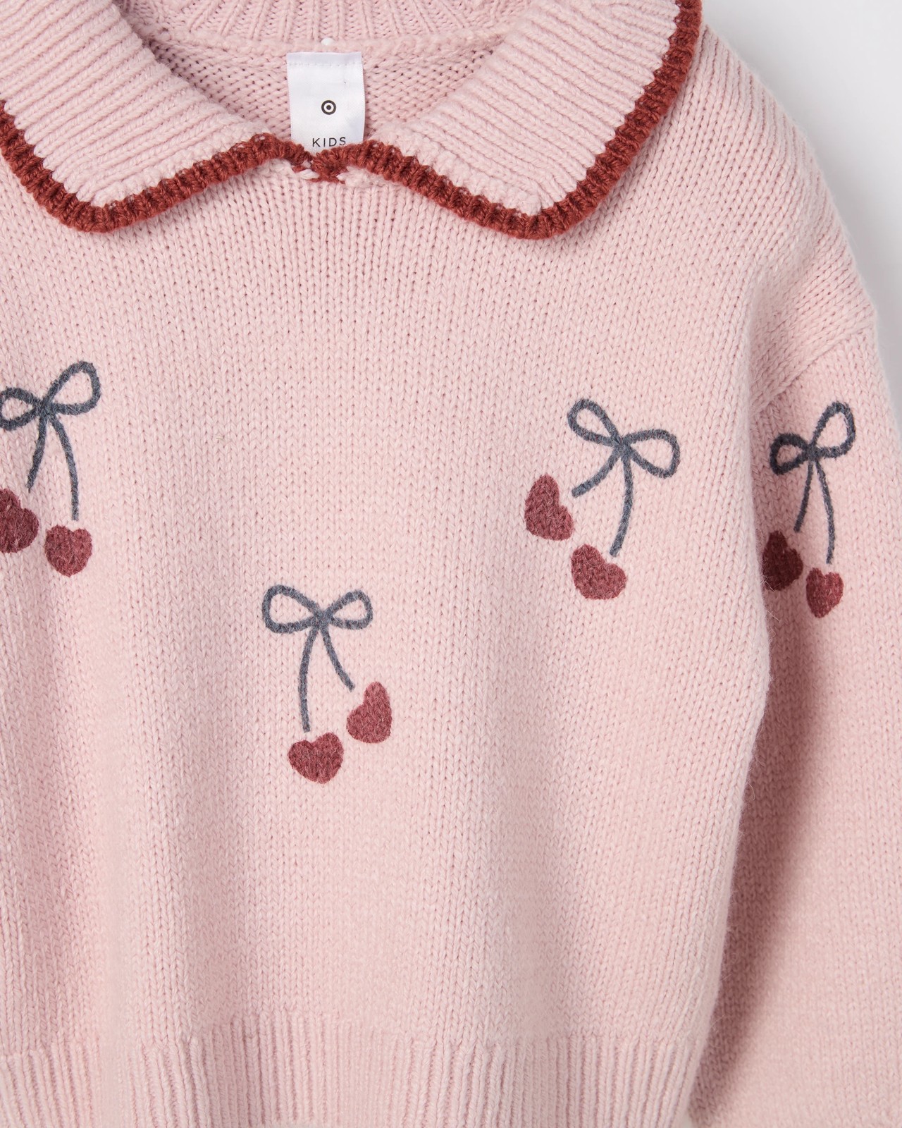 Long Sleeve Knit Jumper - Cherry AOP Pink 2 of 2