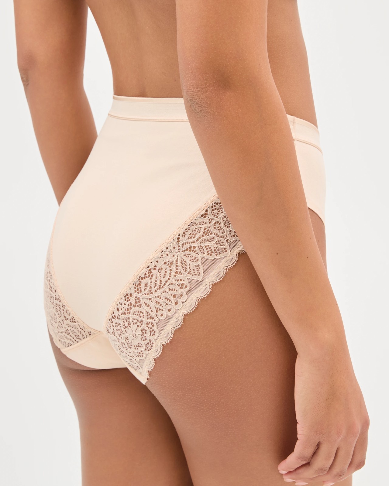 Australian Cotton Blend 2 Pack Luna Lace Light Shaping High Cut Briefs - Bare Beauty 4 of 4