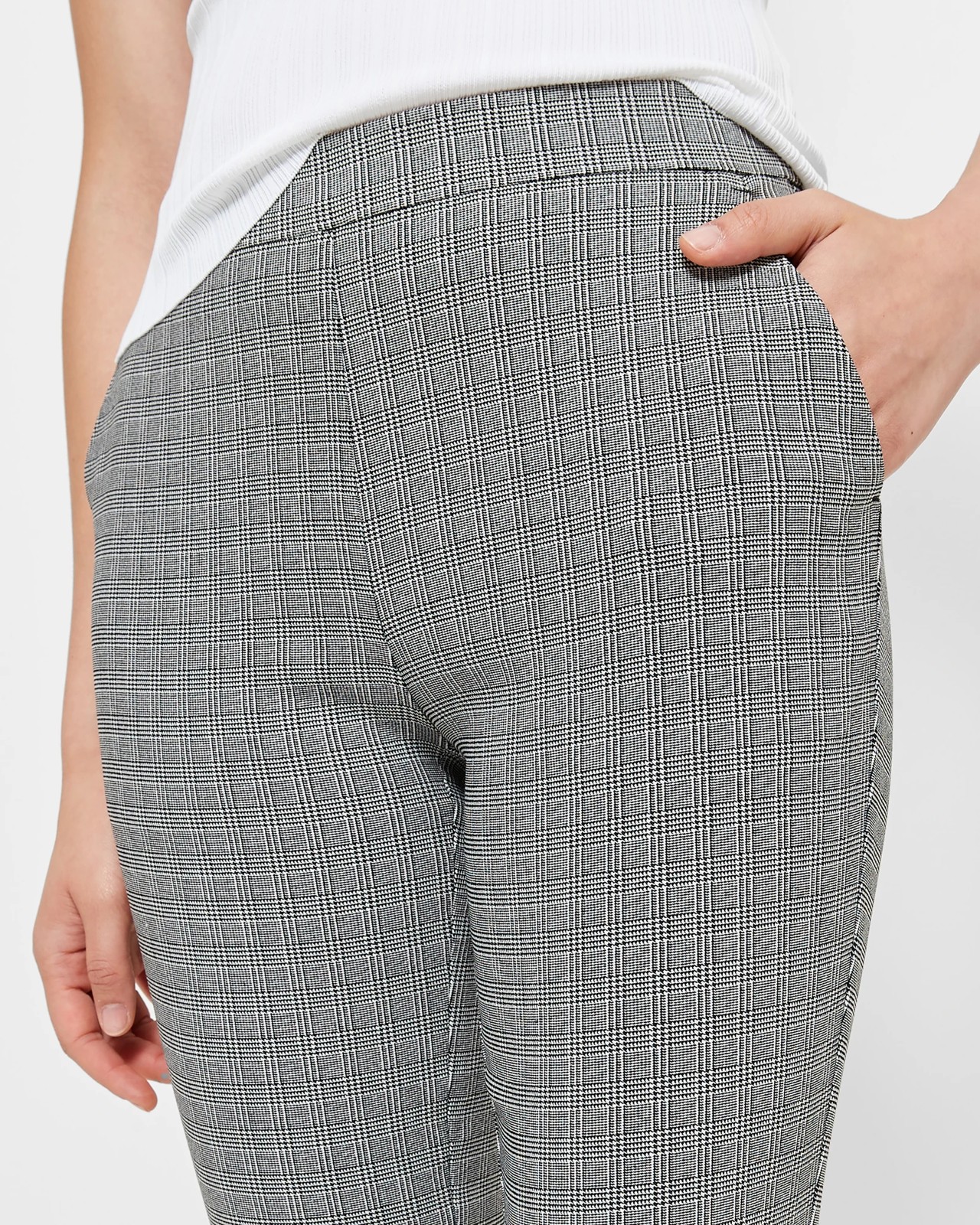 Ankle Length Bengaline Pants - Preview - Monochrome Check