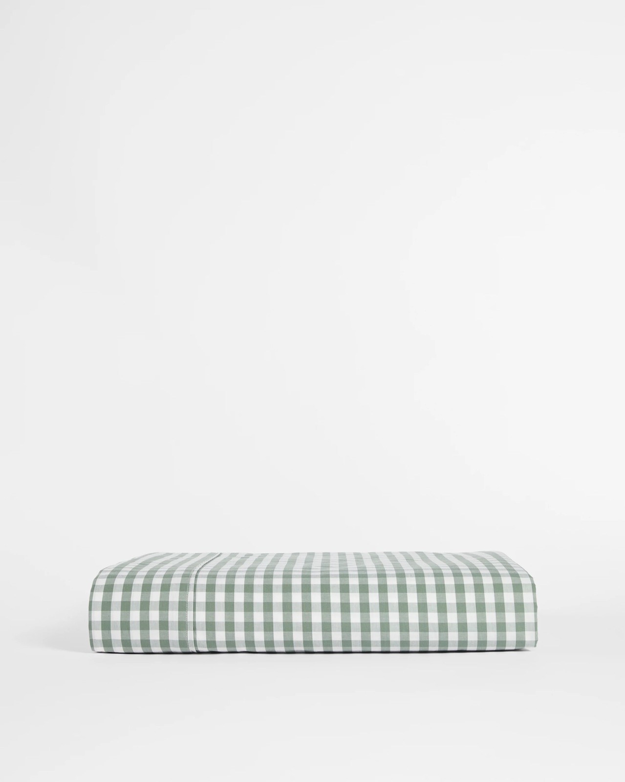 Gingham Australian Cotton Mix & Match Flat Sheet - Agave Green - QB 3 of 4