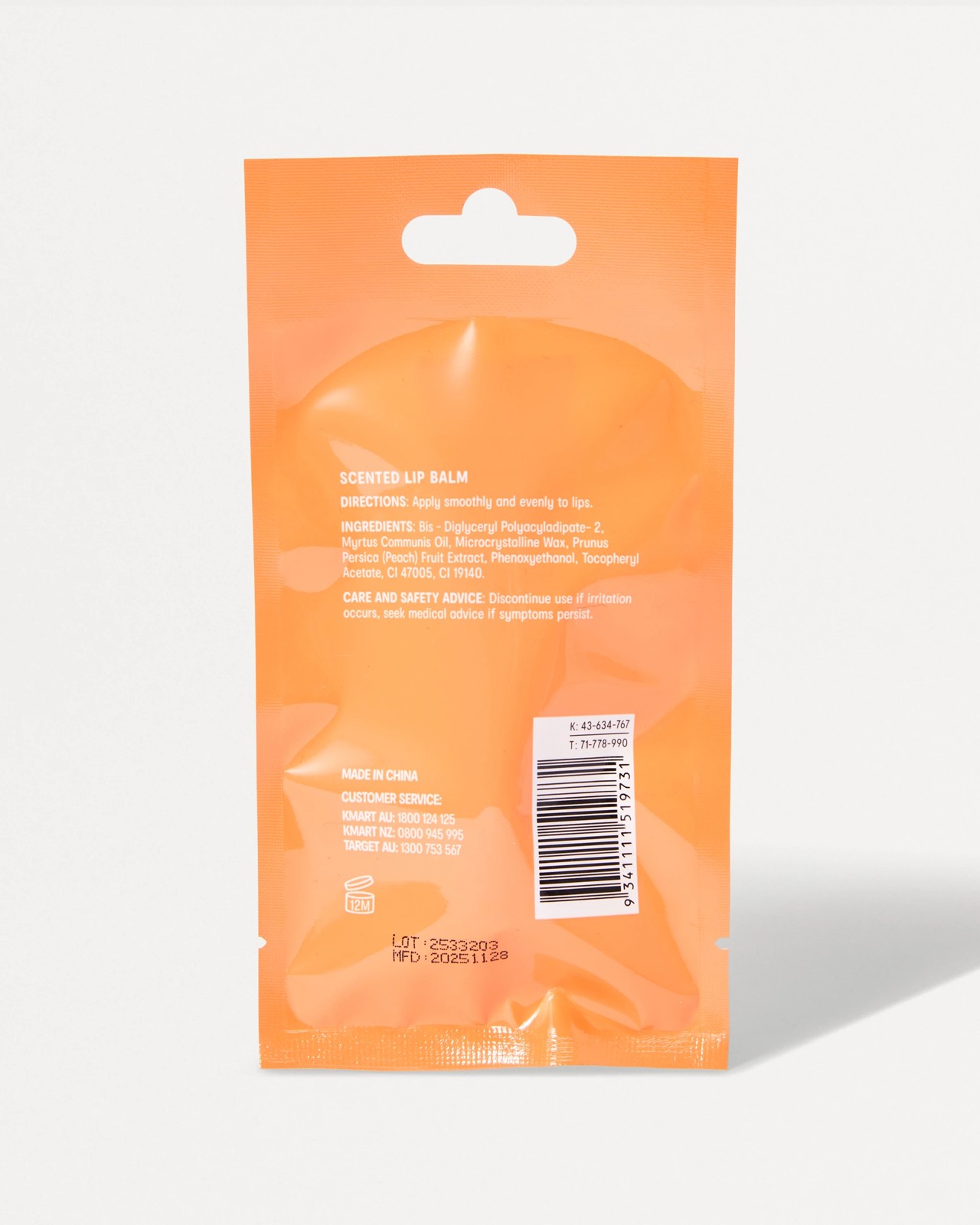 OXX Skincare Lip Care Lip Balm 15ml - Peach Scented 5 of 5