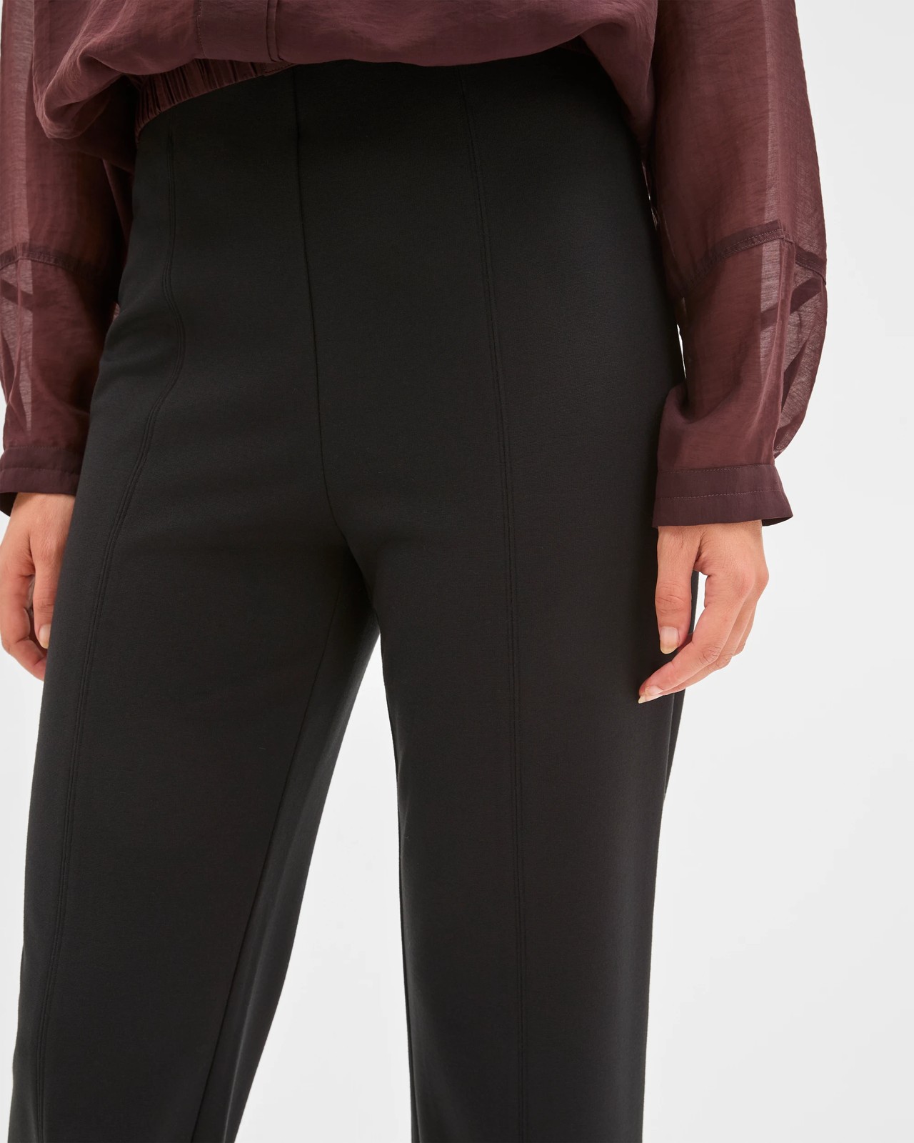 Preview Ponte Full Length Straight Leg Pants 5 of 6