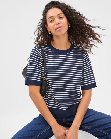 Australian Cotton/Linen Blend Knitted T-Shirt