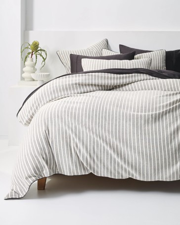 Ryan Textured Stripe Cotton Quilt Cover Set