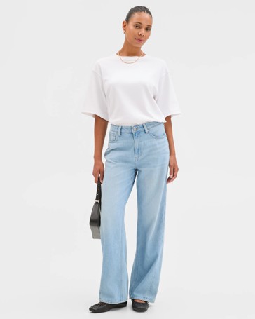 Imogen Denim Loose Fit Mid Rise Wide Leg Jeans