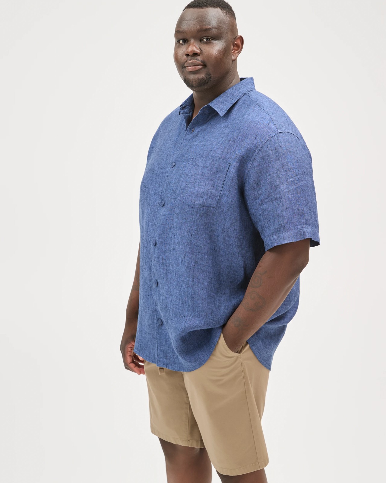 Plus Size European Linen Short Sleeve Shirt 4 of 6