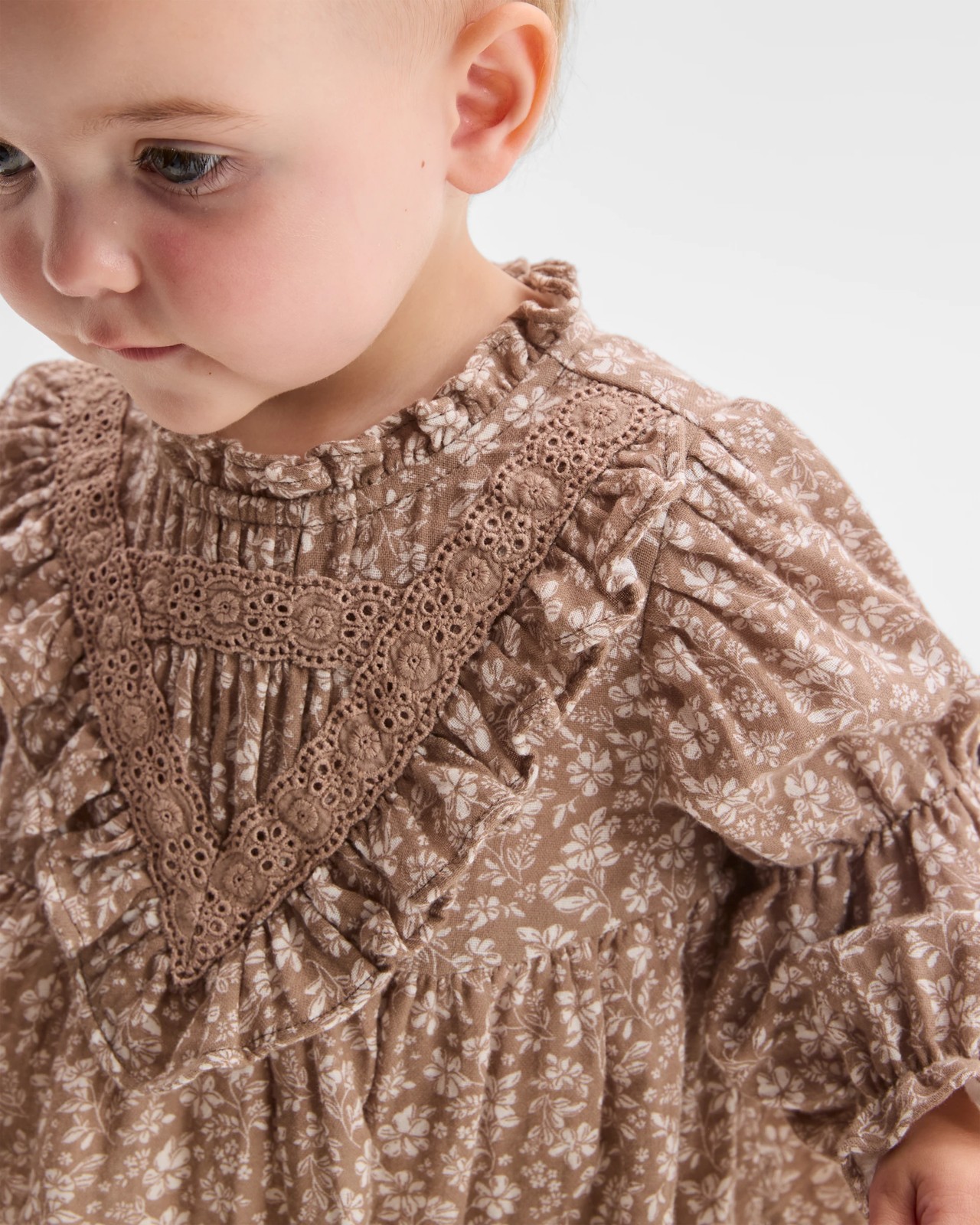 Baby Long Sleeve Woven Peasant Dress 2 of 5