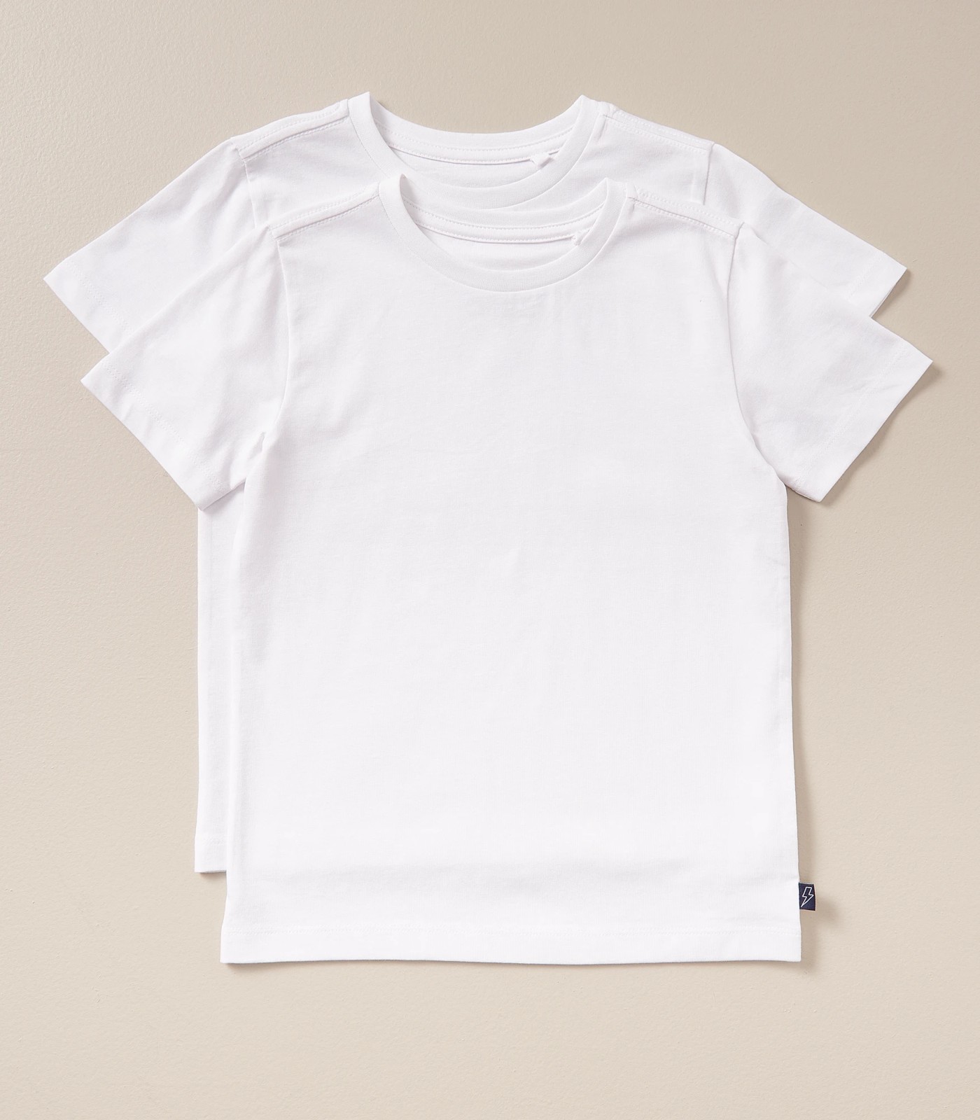 Boys Plain T-shirts - 2 Pack - White