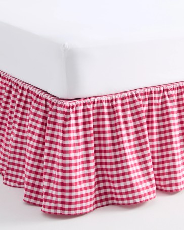 Australian Cotton Gingham Mix and Match Valance - Raspberry