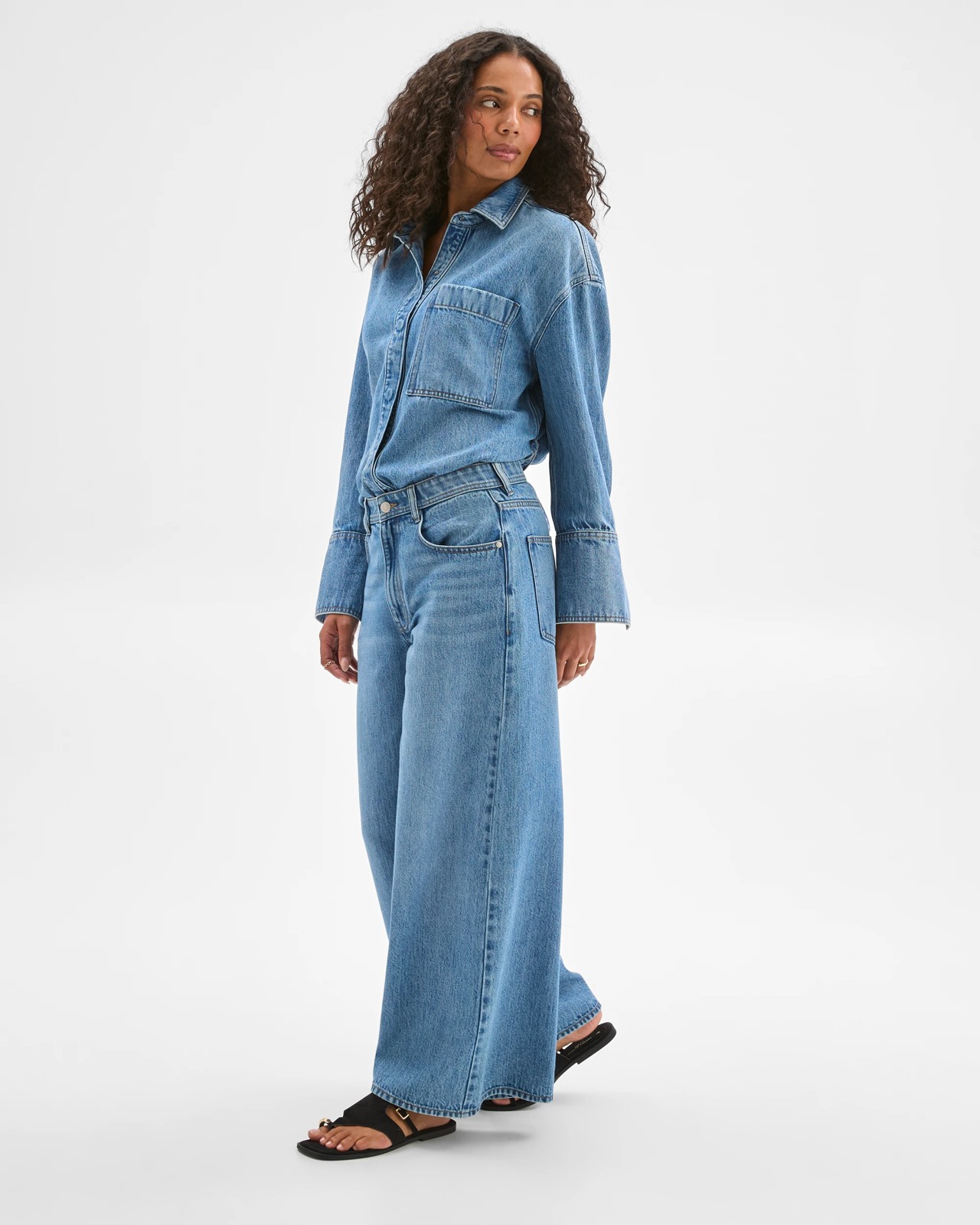 Wide Leg Slouch Denim Jeans 3 of 5