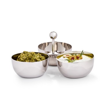 Anko Chrome Serving Bowl Trio