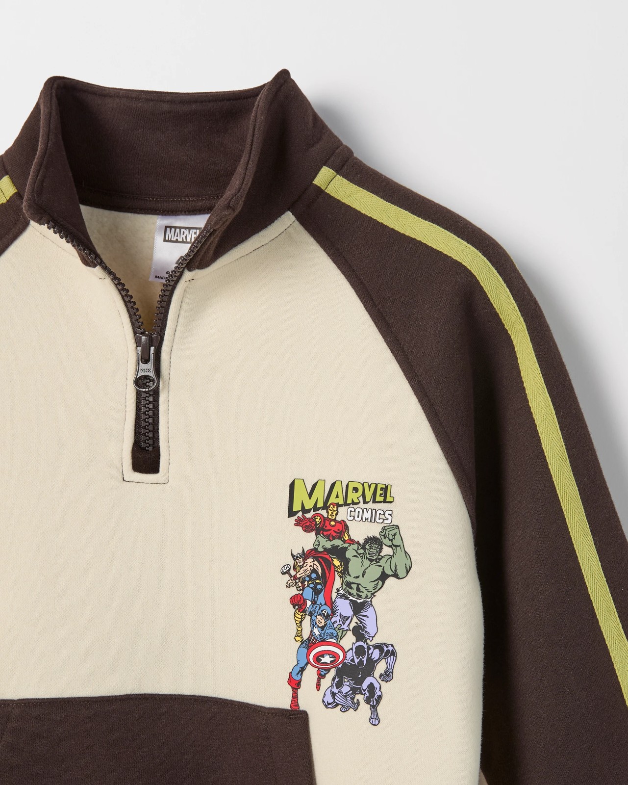 Marvel Australian Cotton Blend 1/4 Zip Raglan Sleeve Sports Jumper 2 of 3