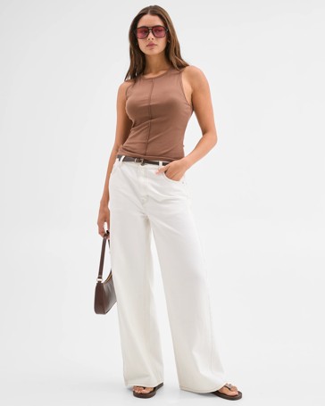 Lily Loves Australian Cotton Blend Exposed Seam Tank Top