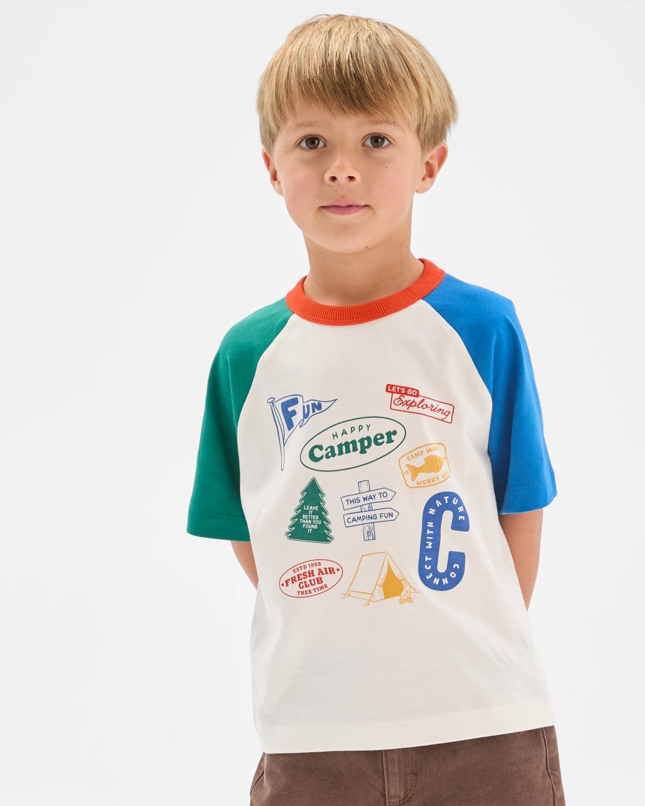 Australian Cotton Raglan Sleeve Oversized Heavyweight T-Shirt - Multi 3 of 4
