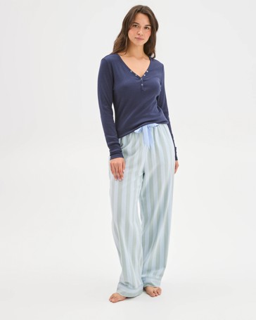 Australian Cotton Flannelette Wide Leg Sleep Pants