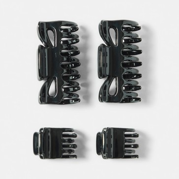 4 Pack Black Mixed Claw Hair Clips - OXX Haircare