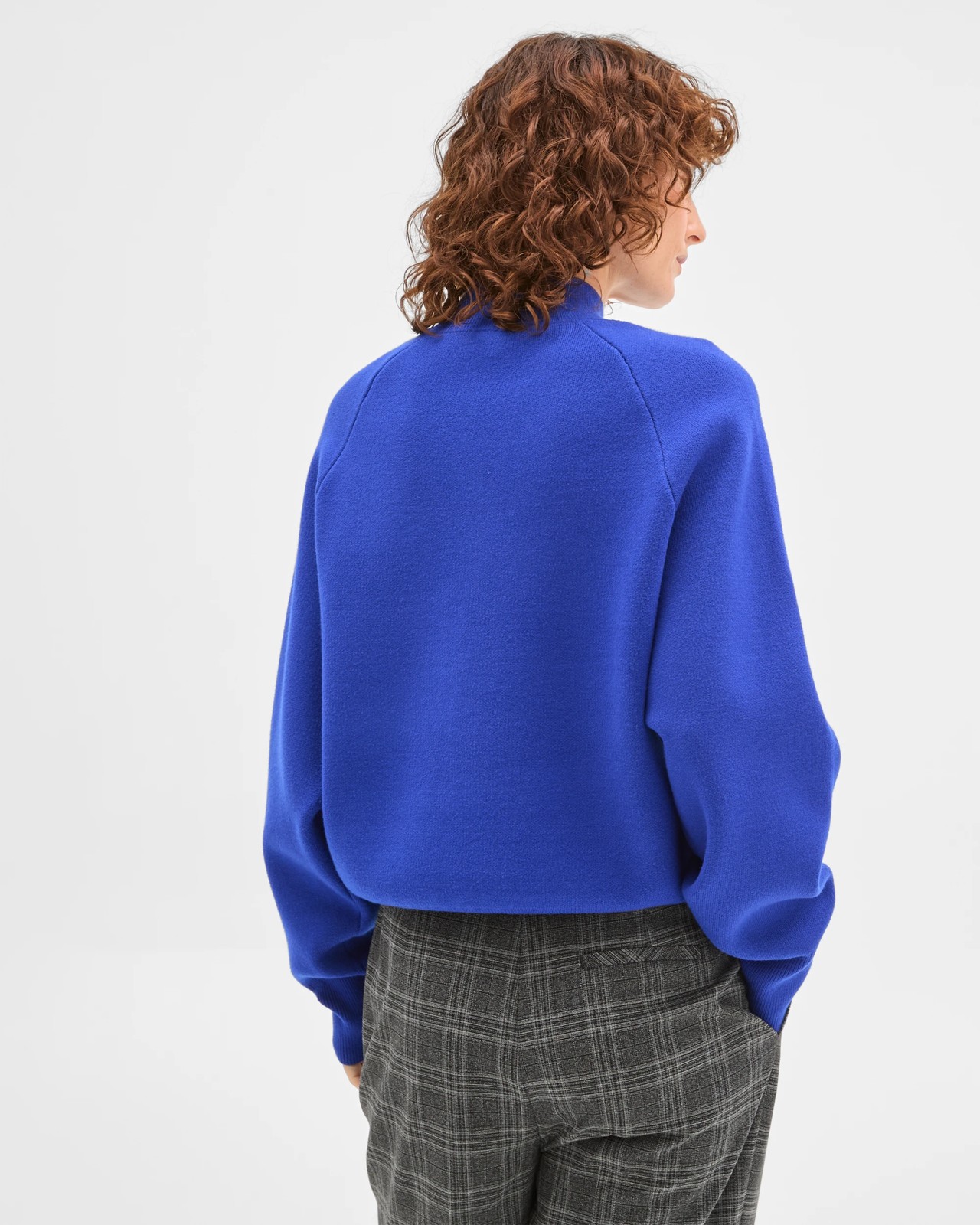 Preview Raglan Detail High Neck Jumper - Cobalt Blue 6 of 6