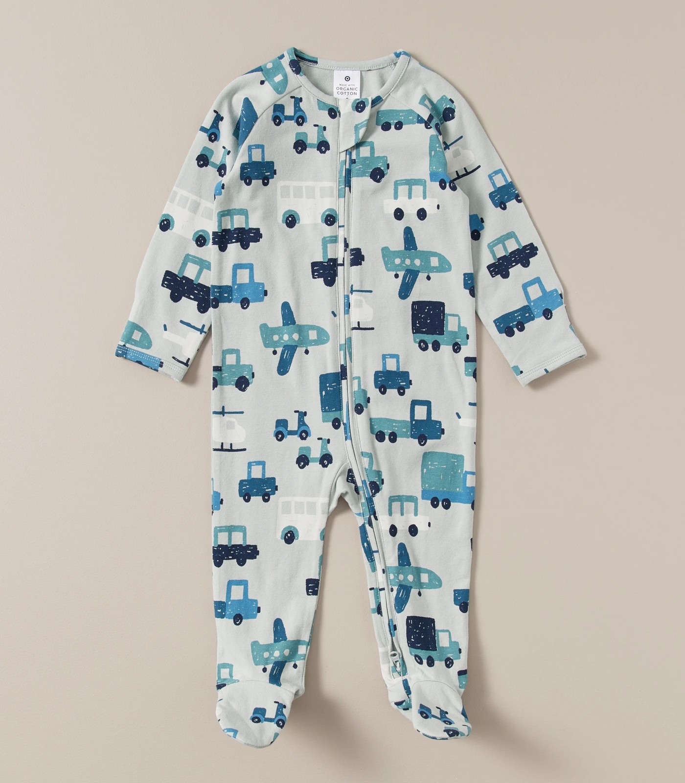 Baby Organic Cotton Print Zip Coverall 2 of 6