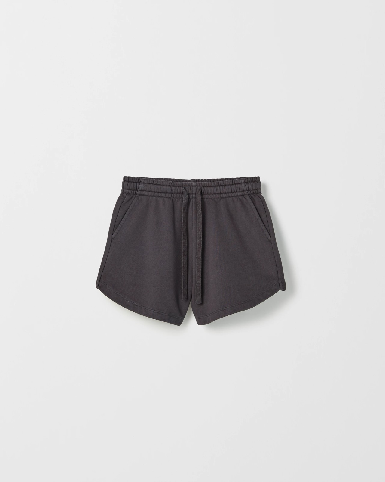 Australian Cotton Blend Curved Hem Fleece Shorts - Phantom Charcoal 5 of 6