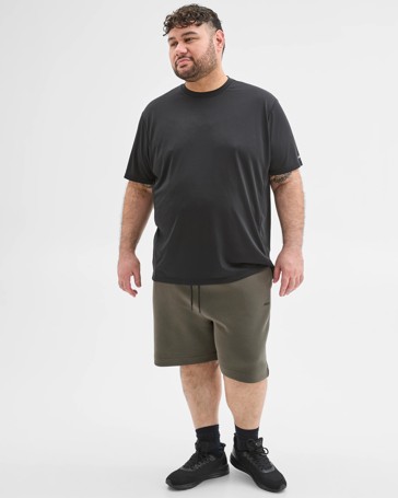 Plus Size Australian Cotton Blend Tech Fleece Shorts