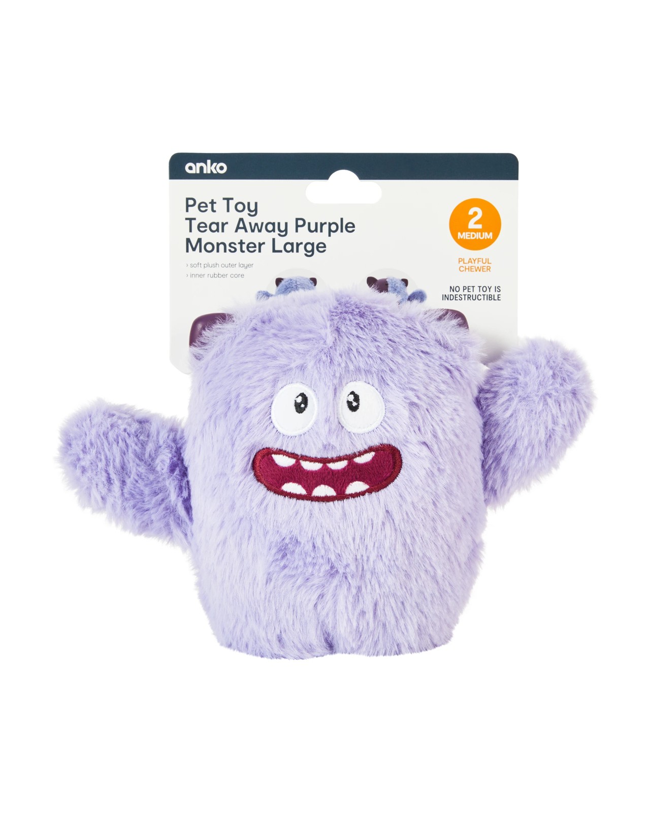 Anko Pet Toy Tear Away Monster - Large - Purple 4 of 4