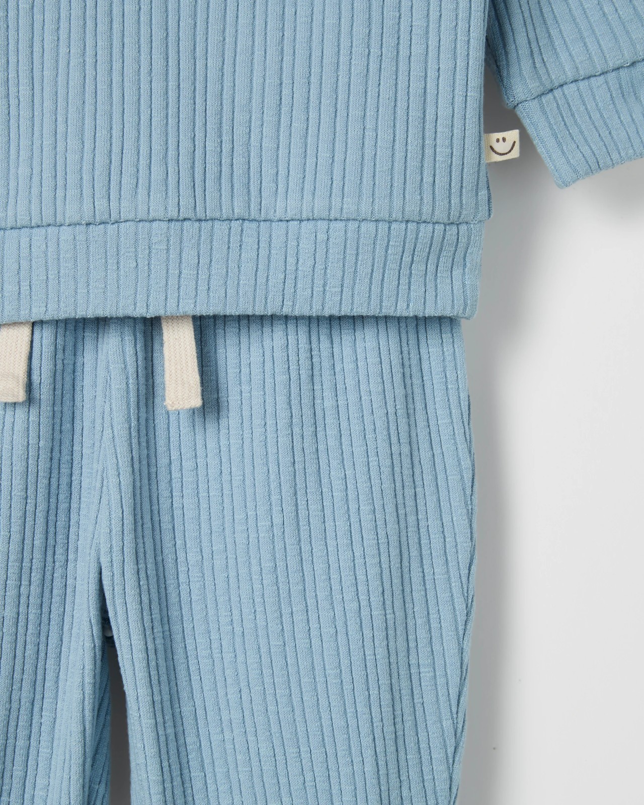 Baby Ribbed Hoodie and Pants Set - Blue 5 of 5