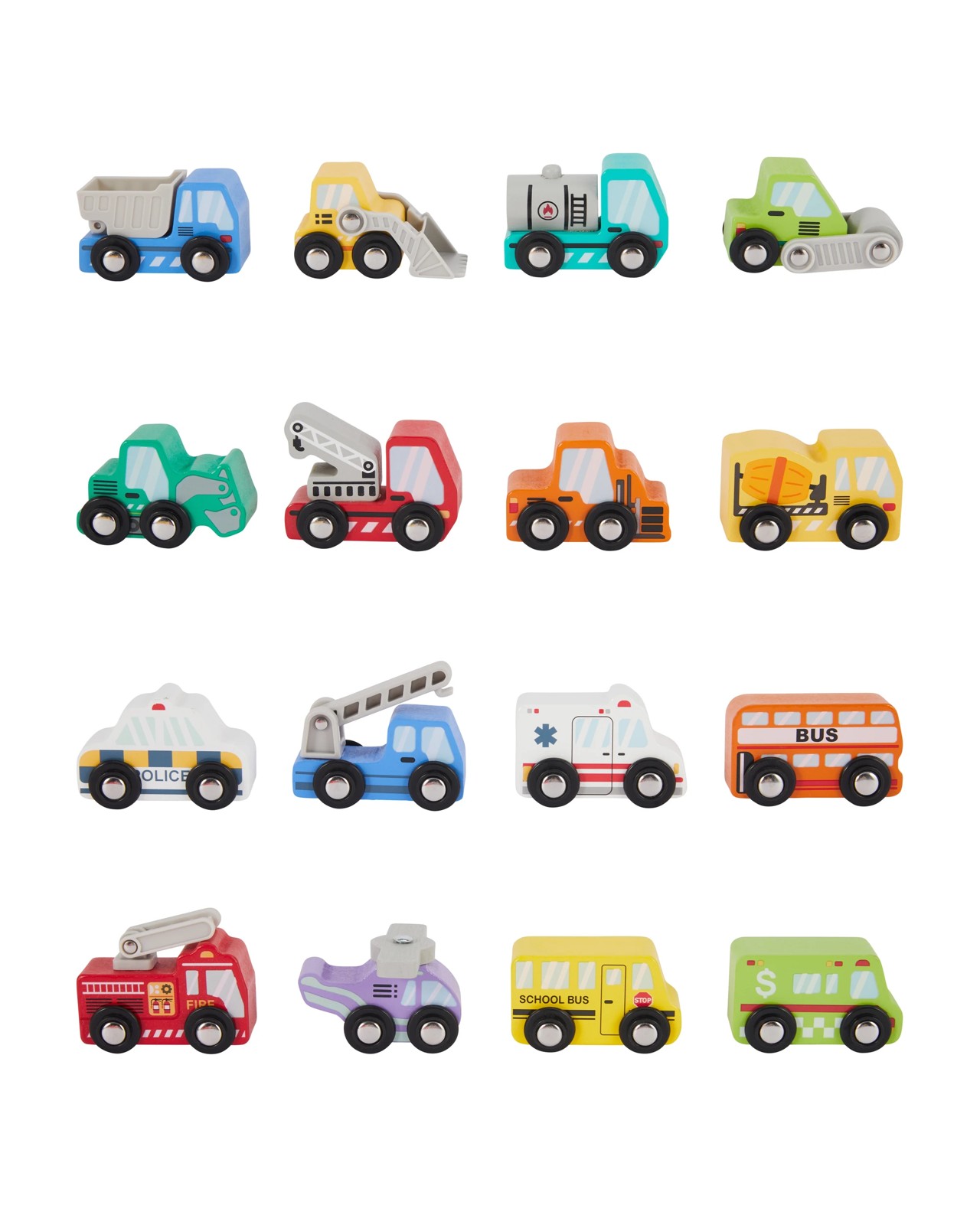 8 Pack Wooden Vehicle, Assorted - Anko 5 of 5