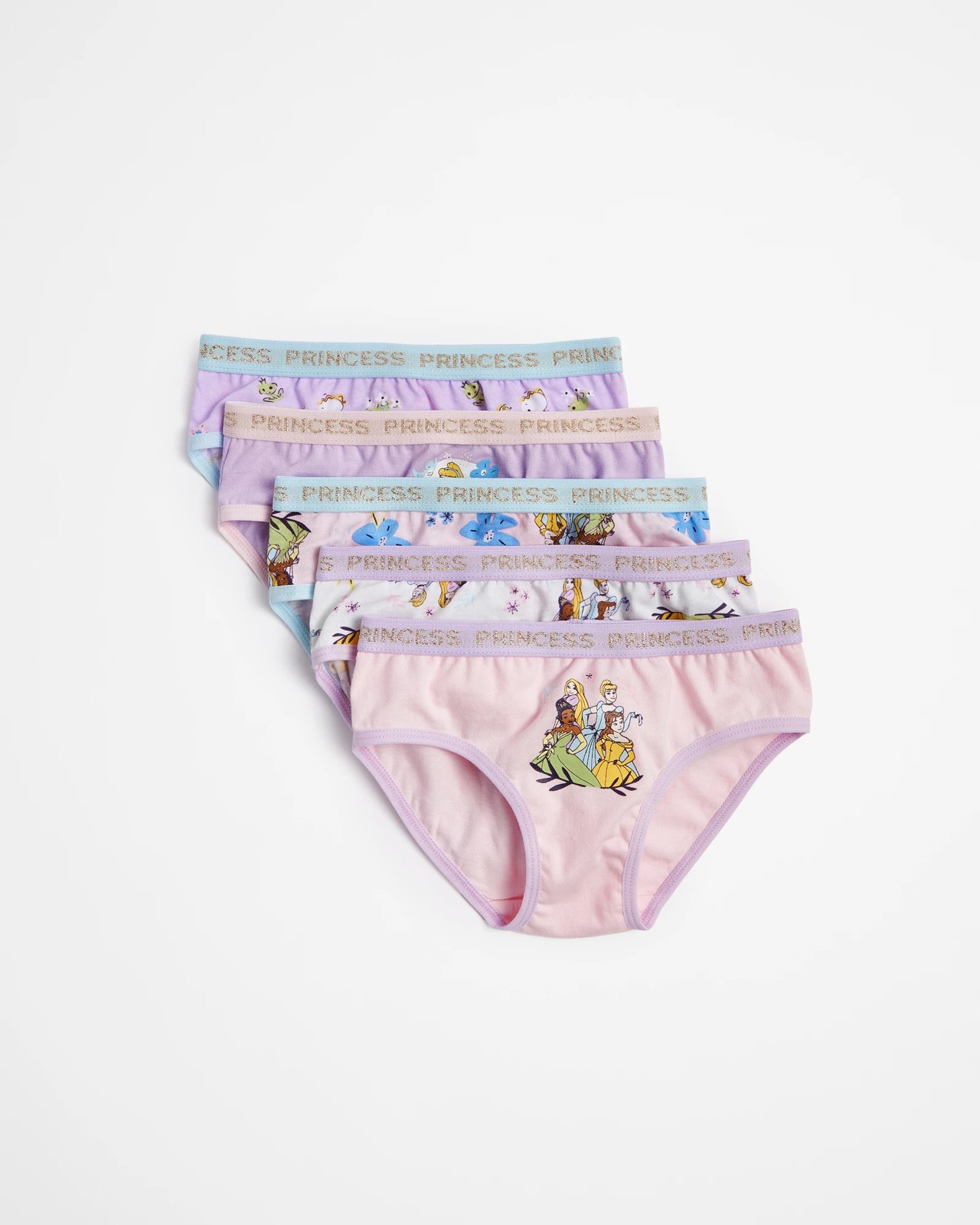 5-pack Cotton Boxer Briefs - Light pink/Disney princesses - Kids