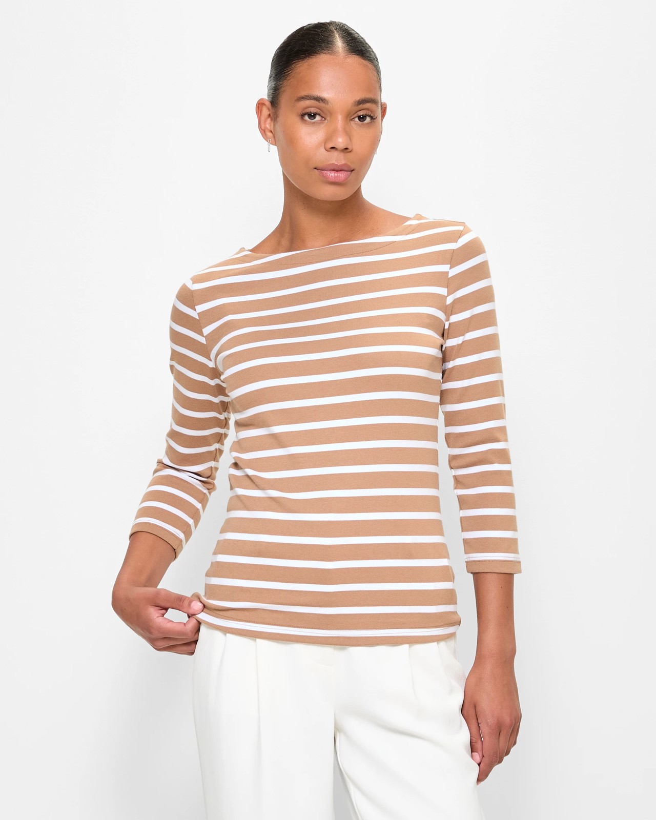 3 4 Sleeve Boat Neck Top Preview Target Australia