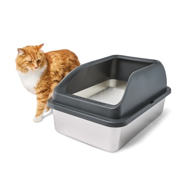 Anko Stainless Steel High Side Cat Litter Box